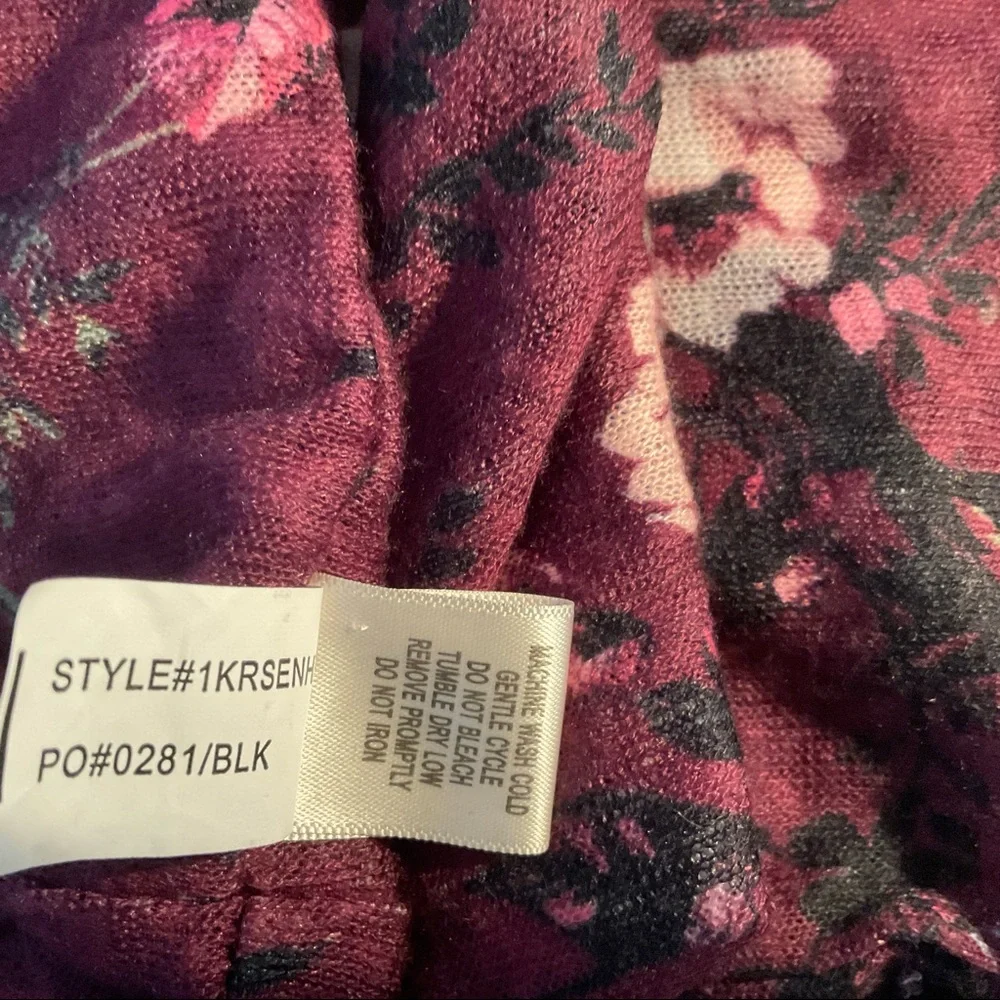 Self Esteem Boho Floral Print Burgundy Infinity Scarf - Picture 3 of 7